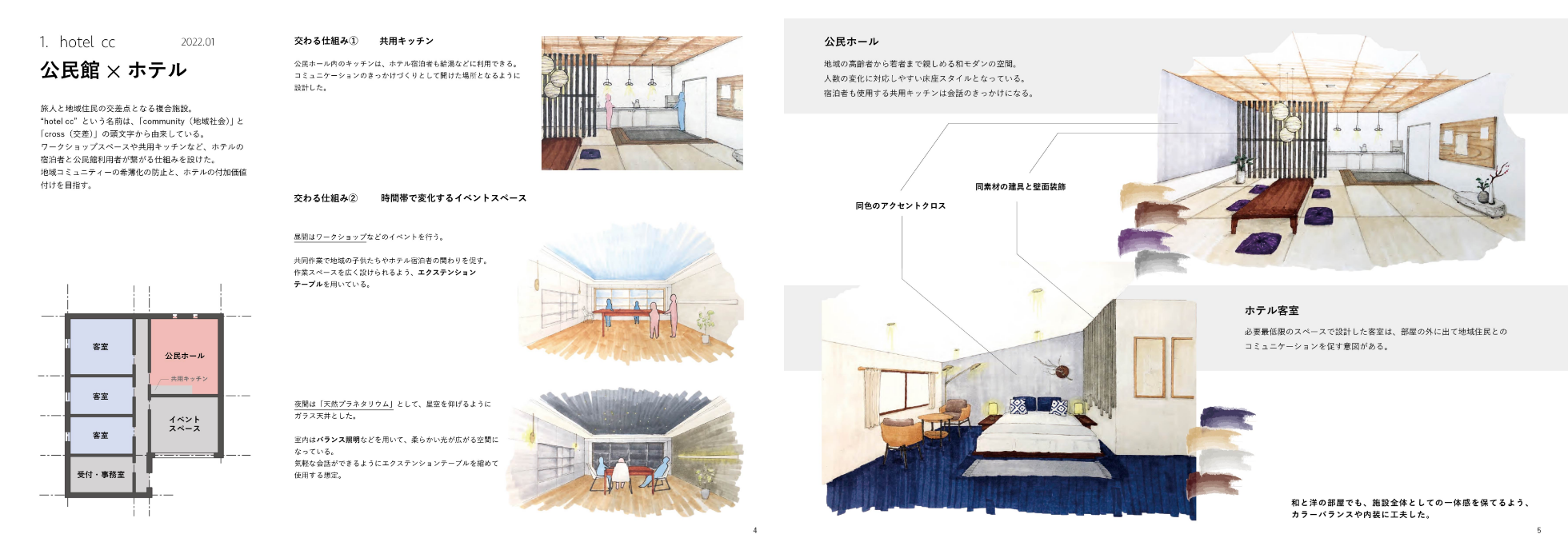 公民館×ホテル