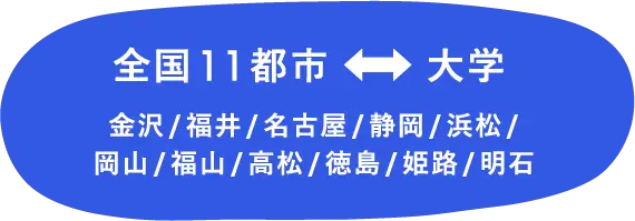 全国11都市発　静岡/浜松/金沢/福井/名古屋/岡山/福山/高松/徳島/姫路/明石