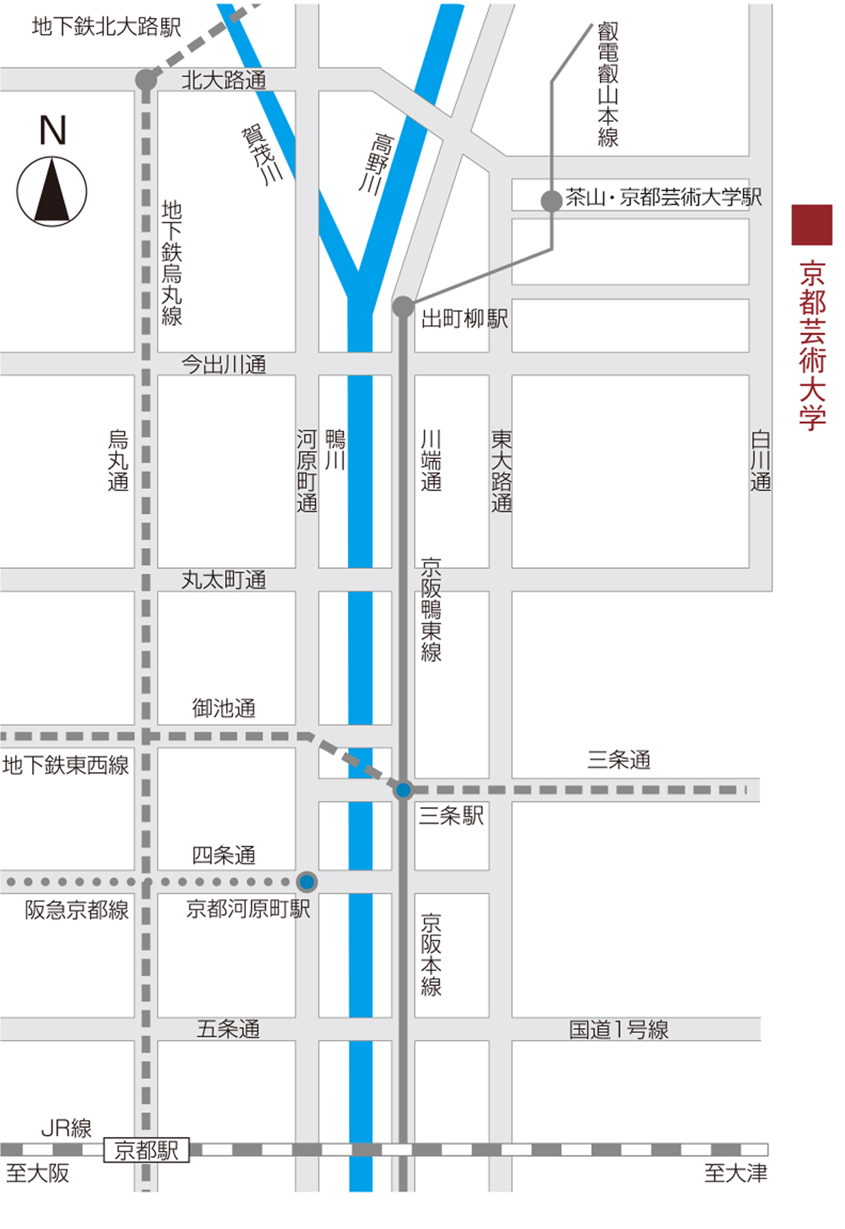 京都　瓜生山キャンパス　地図