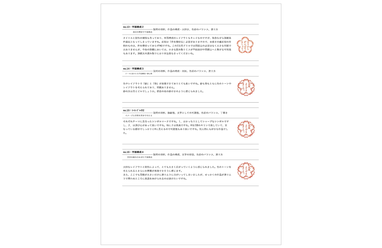 添削・講評指導例