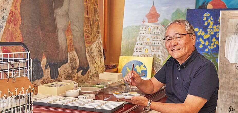 説明会で先生方の人柄に惹かれ、未知の日本画に挑戦